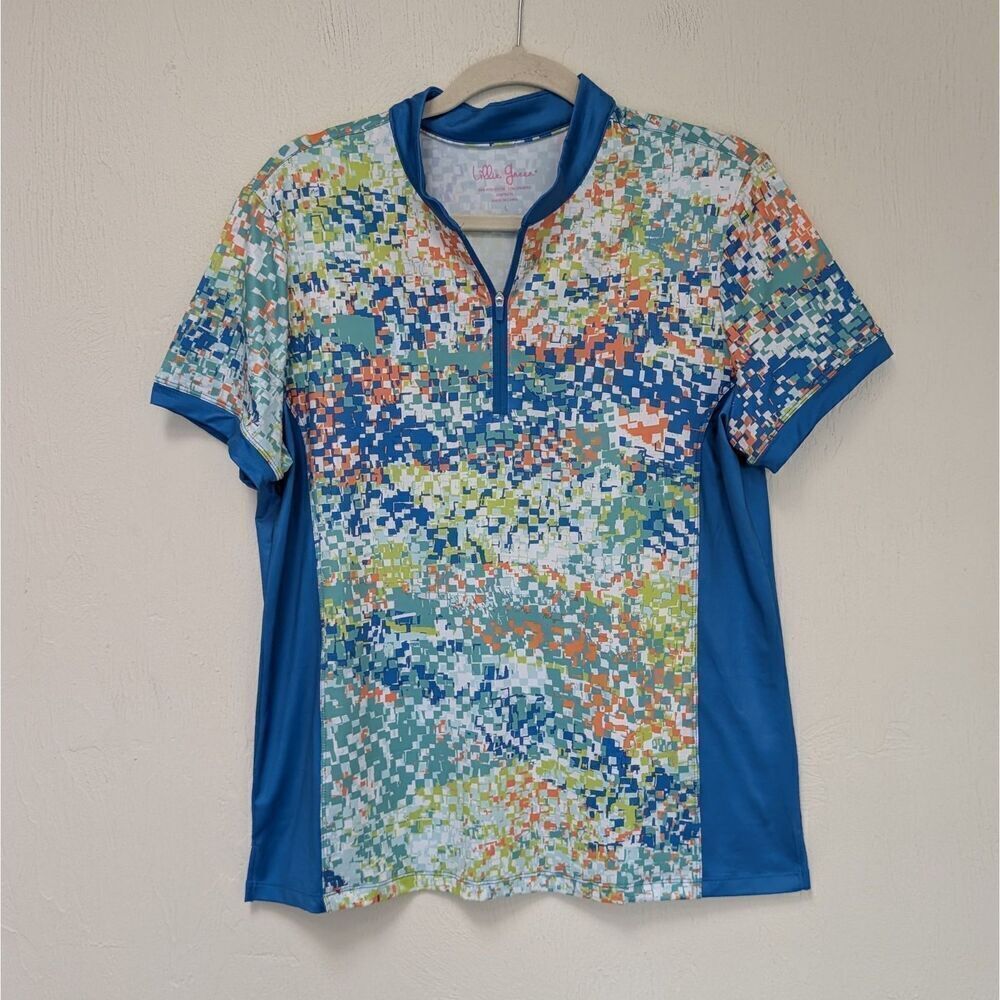 Lillie Green Women's Active Golf Tennis T- Shirt  Multicolor  Size Large